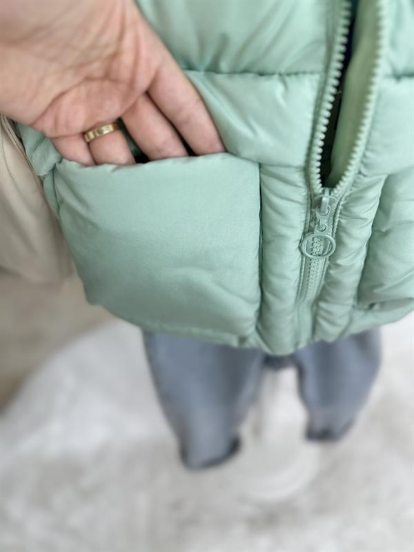 Su Geçirmez Şişme Cepli Mint Yelek