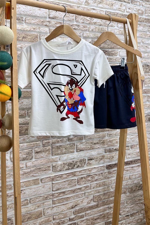 Tazmanya & Bugs Bunny Baskılı Şortlu Takım