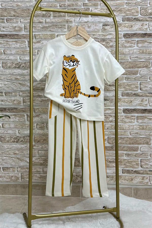 Tiger Çizgili Pantolon İkili Takım