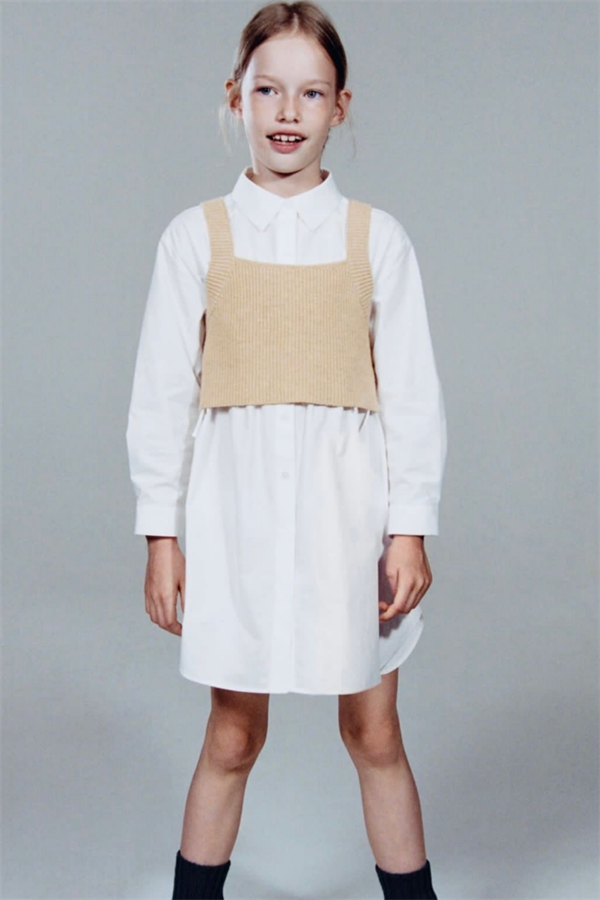 Triko Detaylı Tunik Gömlek Takım