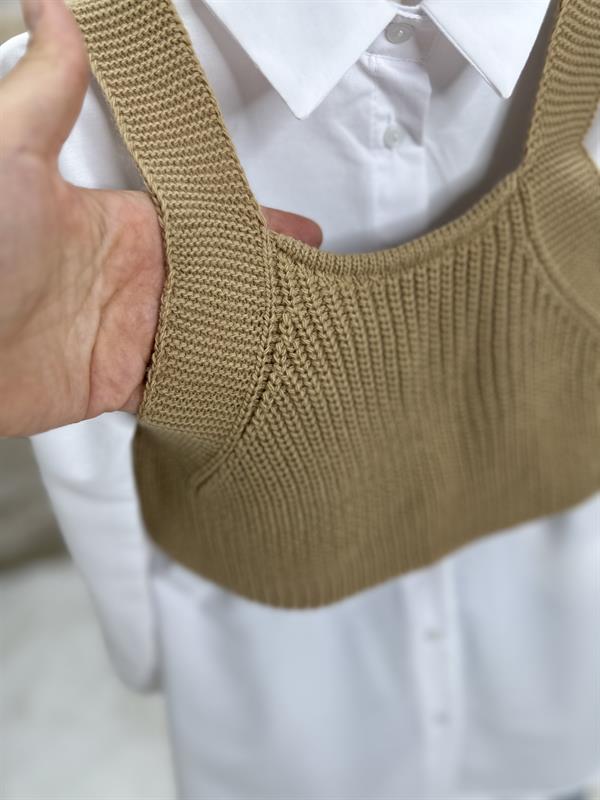 Triko Detaylı Tunik Gömlek Takım