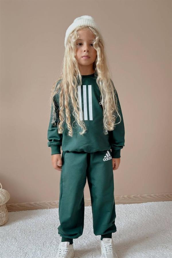 Unisex 2 İplik Adids Baskılı Yeşil Takım