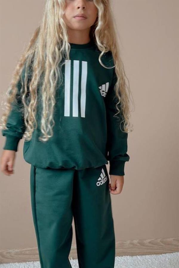 Unisex 2 İplik Adids Baskılı Yeşil Takım