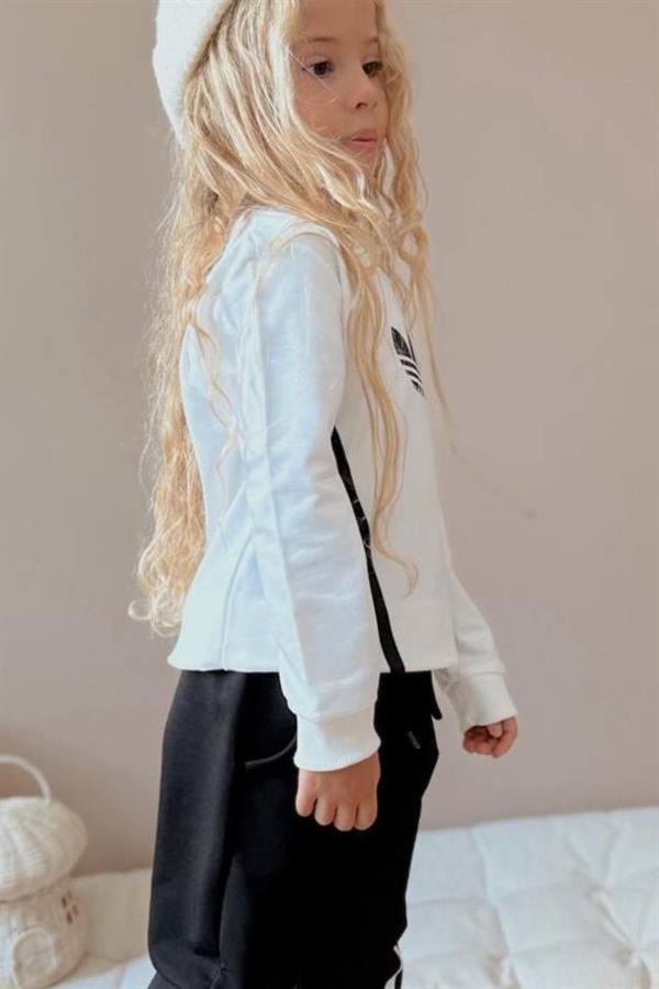 Unisex 2 İplik Adids Siyah Beyaz Takım