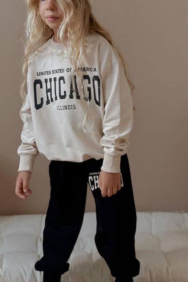 Unisex 2 İplik Chicago Bej Siyah Takım