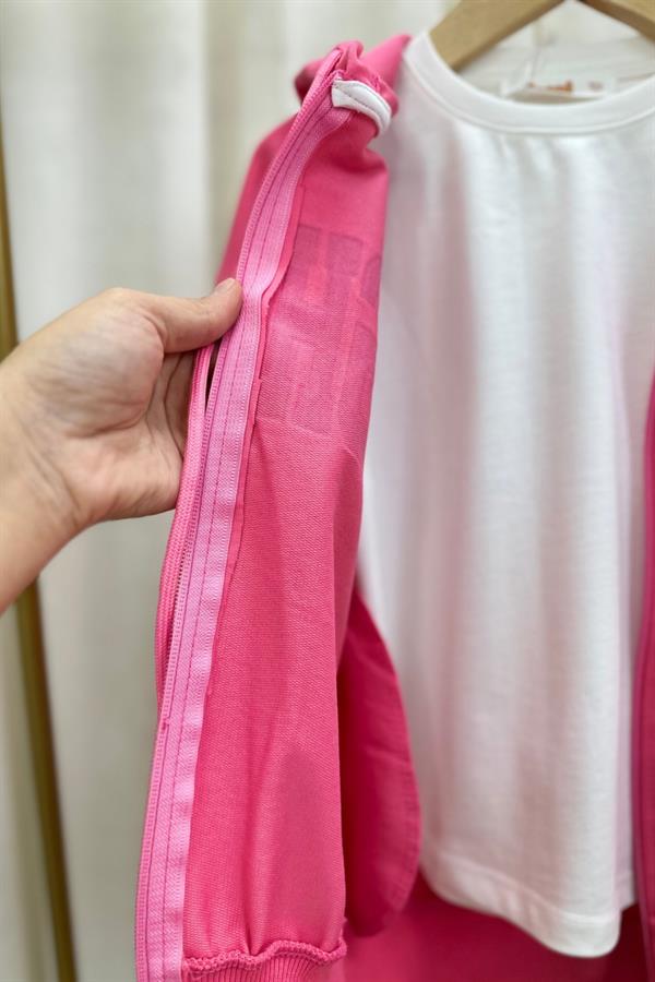Unisex 2 İplik Fermuarlı Huga Fuşya Takım