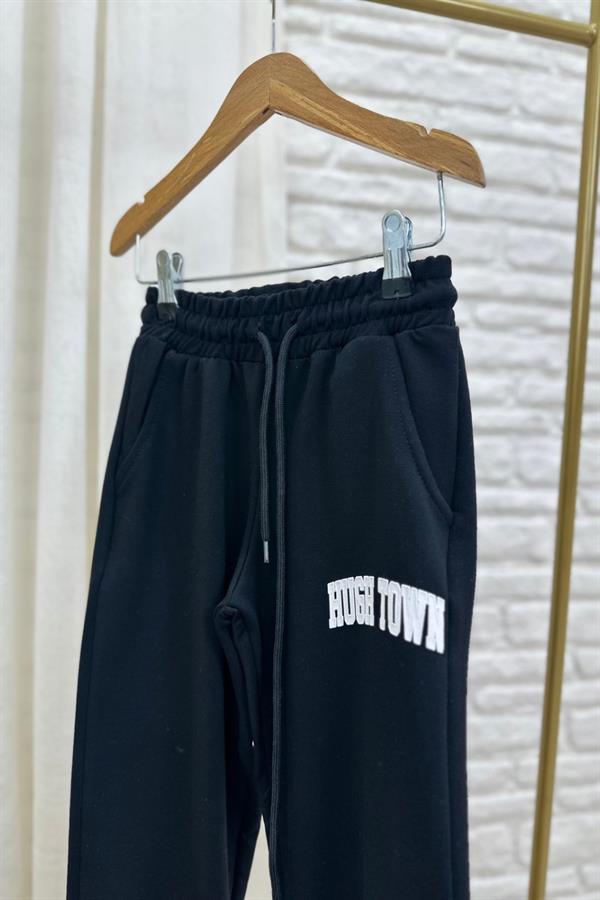 Unisex 2 İplik Fermuarlı Huga Siyah Takım