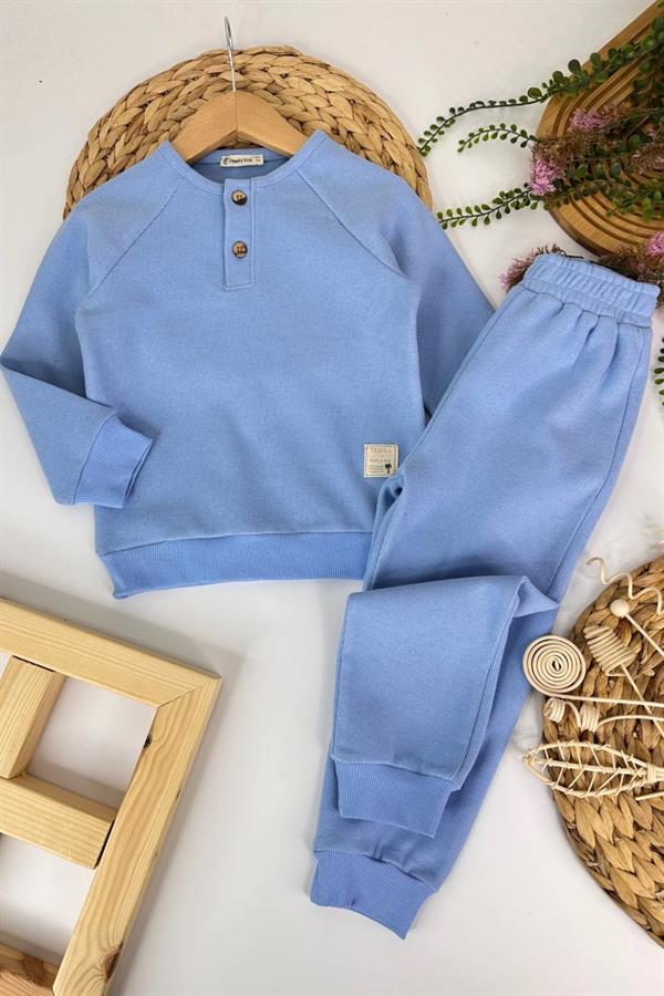 Unisex 2 İplik Pamuklu Mavi Takım