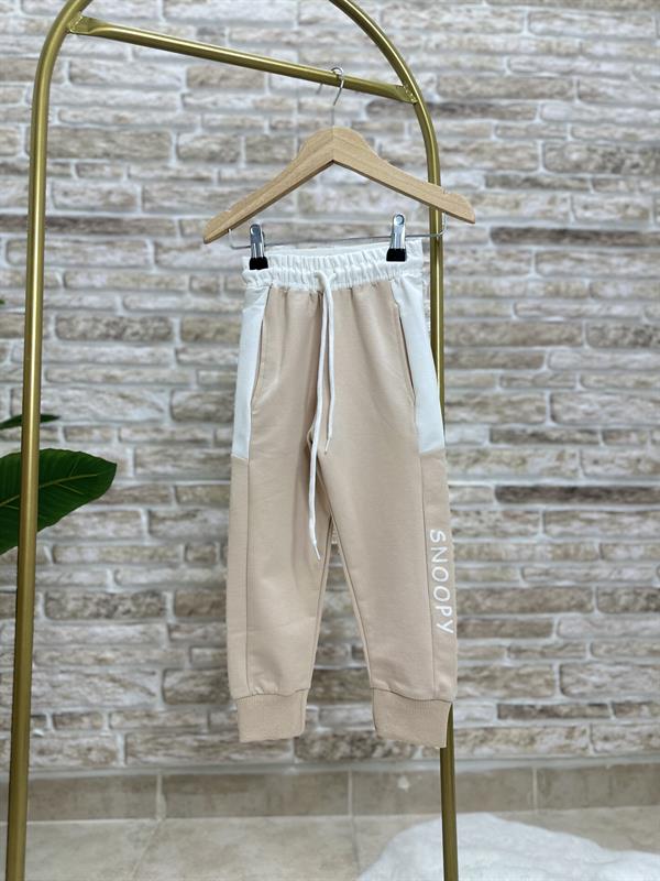 Unisex 2 İplik Snopy Krem Fermuarlı Takım