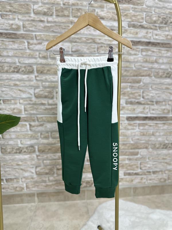 Unisex 2 İplik Snopy Yeşil Fermuarlı Takım