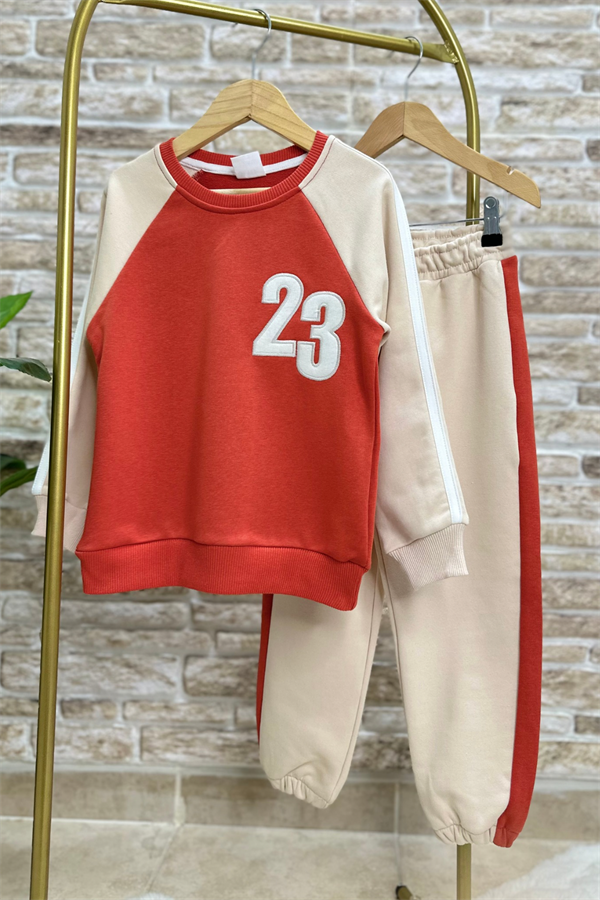 Unisex 23 Baskı Turuncu İkili Takım