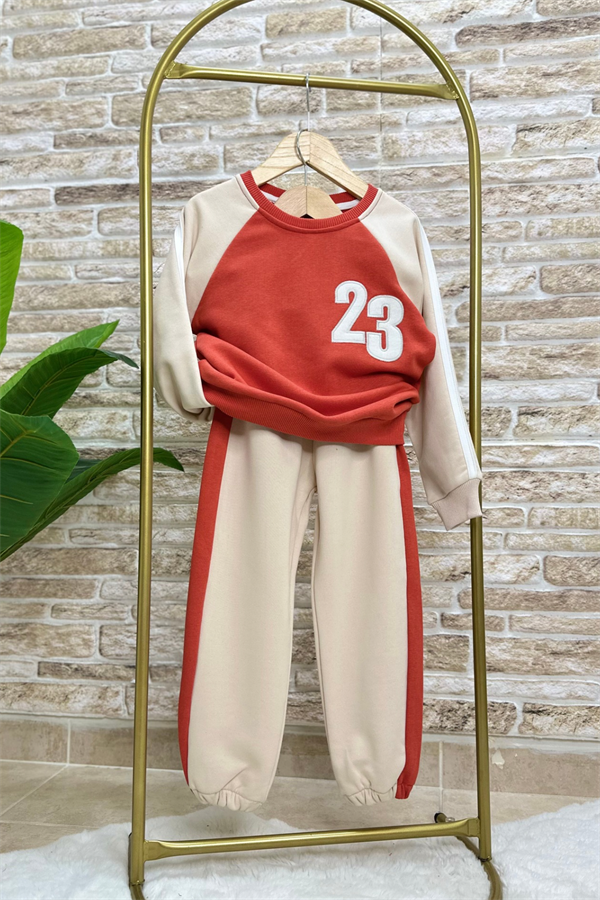 Unisex 23 Baskı Turuncu İkili Takım