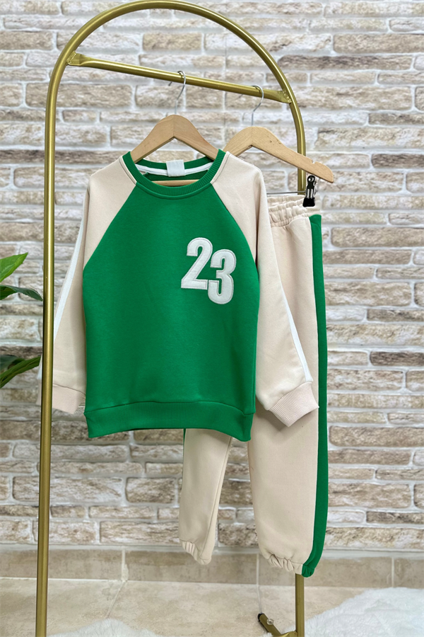 Unisex 23 Baskı Yeşil İkili Takım