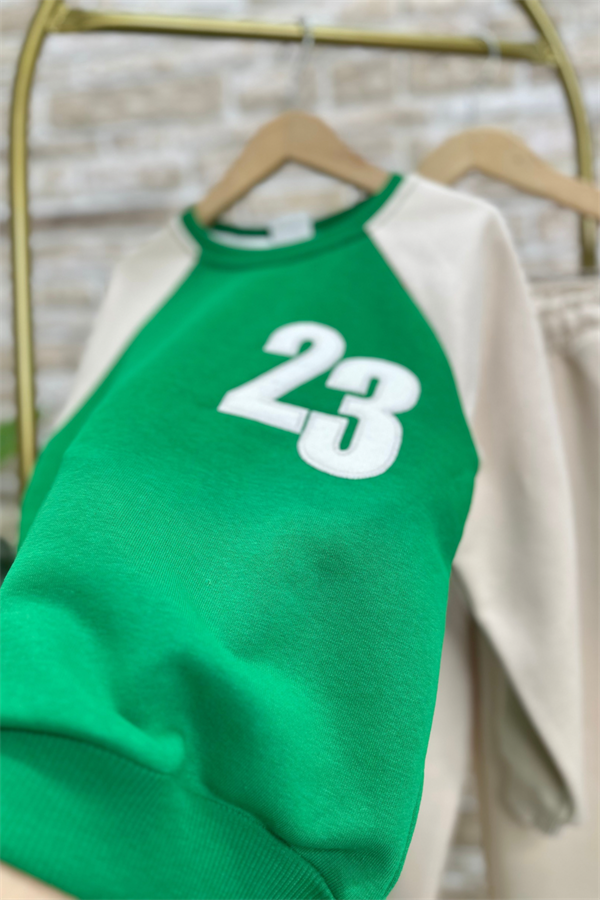 Unisex 23 Baskı Yeşil İkili Takım