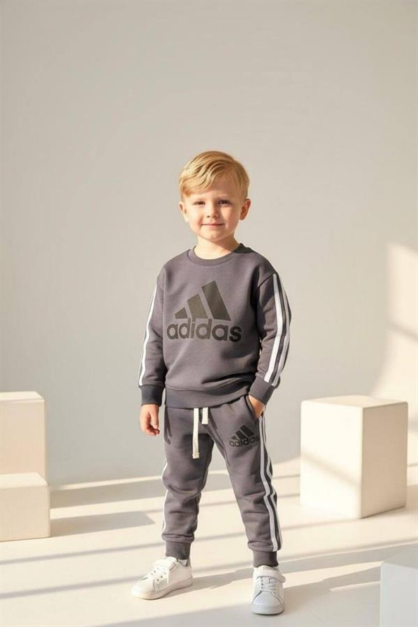 Unisex 3 İplik Antrasit Adids Takım