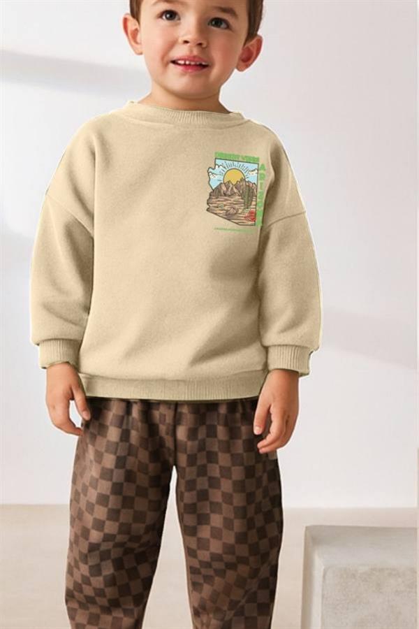 Unisex 3 İplik Arizona Kahve Takım