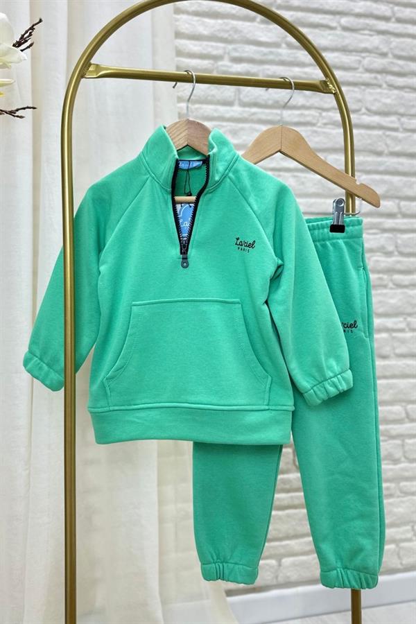 Unisex 3 İplik Balıkçı Dik Yaka Yeşil Takım