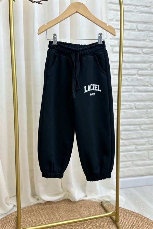 Unisex 3 İplik Bisiklet Yaka Laciel Siyah Takım