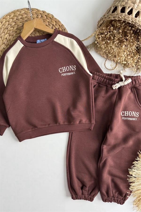 Unisex 3 İplik Chons Kahve Takım