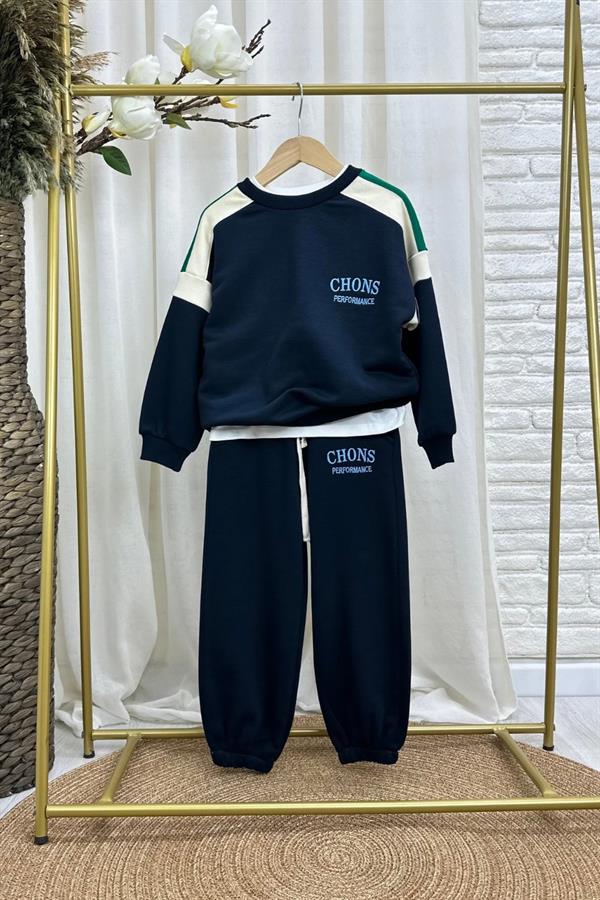 Unisex 3 İplik Chons Lacivert Takım