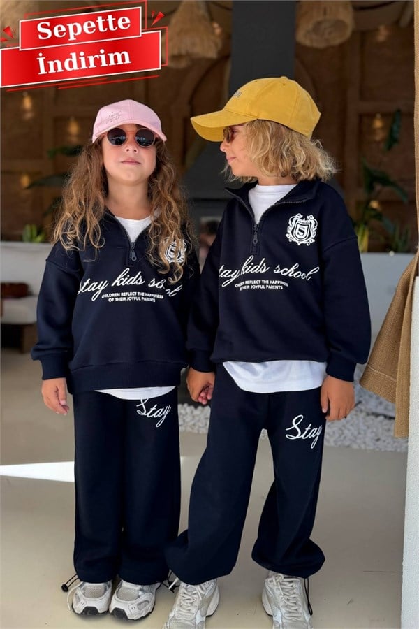 Unisex 3 İplik Dik Yaka Balıkçı Laci Takım