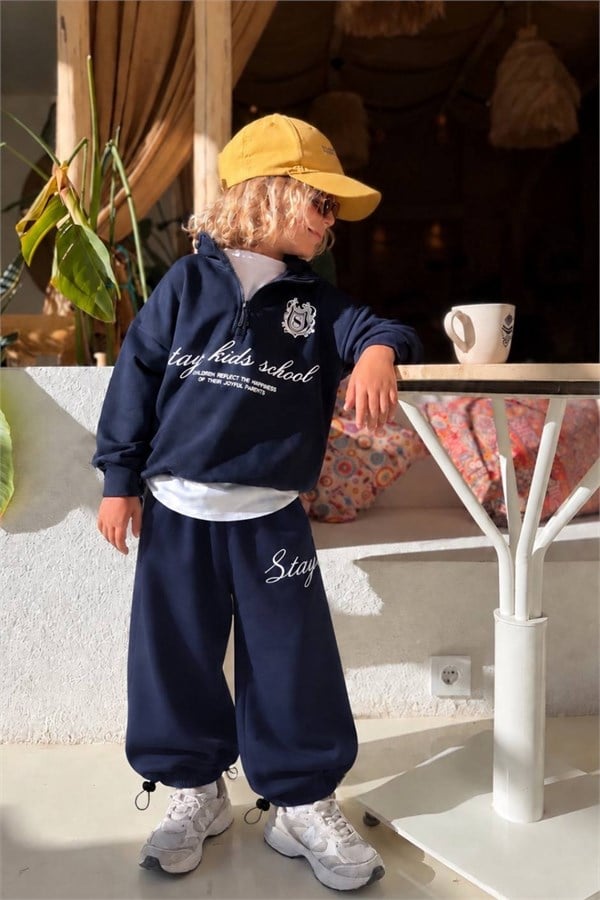 Unisex 3 İplik Dik Yaka Balıkçı Laci Takım