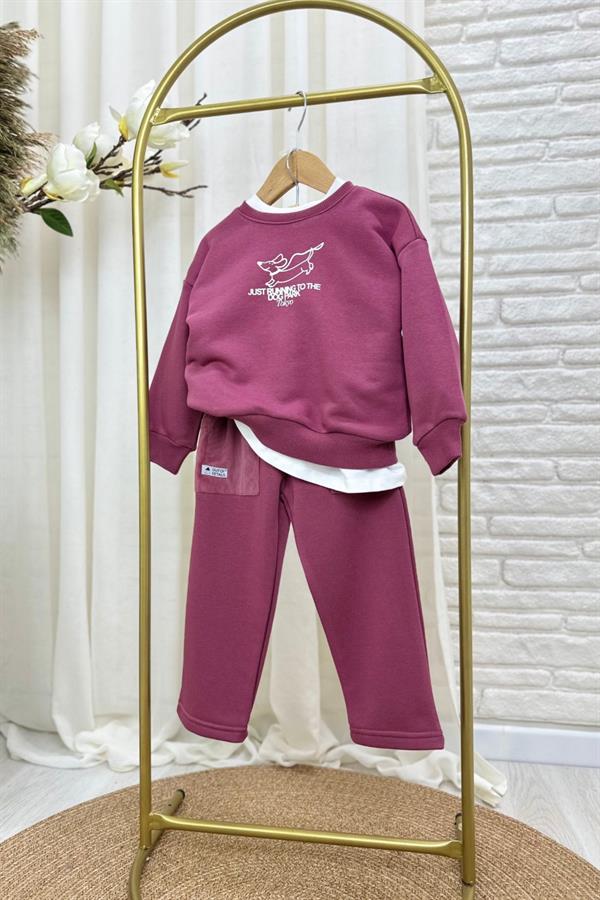 Unisex 3 İplik Dog Mürdüm Takım