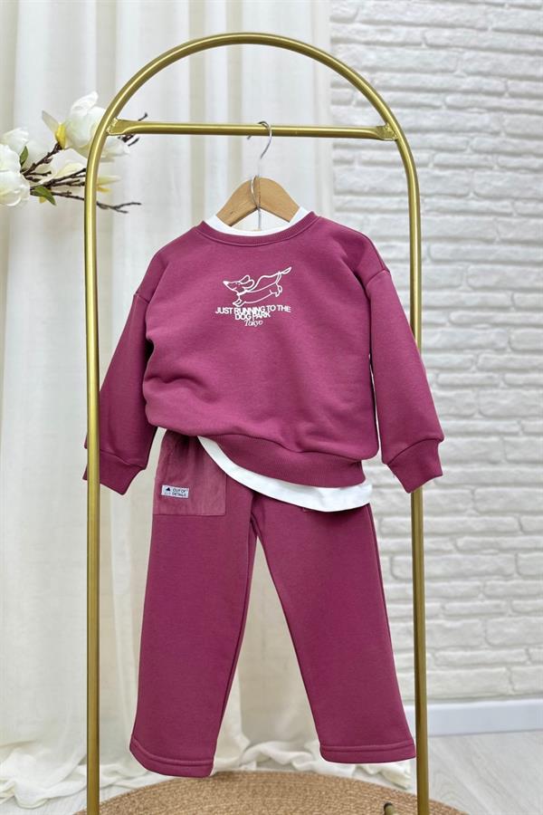 Unisex 3 İplik Dog Mürdüm Takım