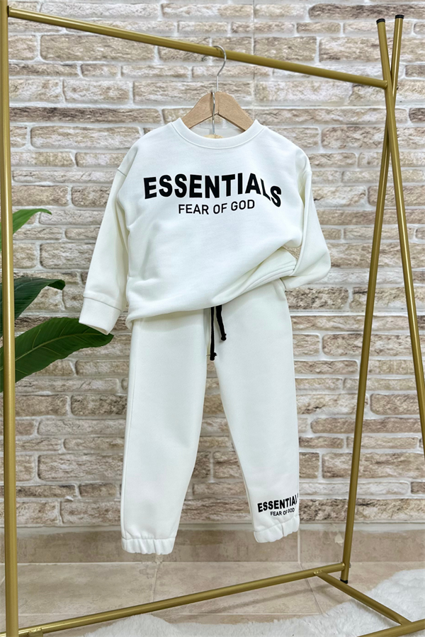 Unisex 3 İplik Essentials Beyaz Takım