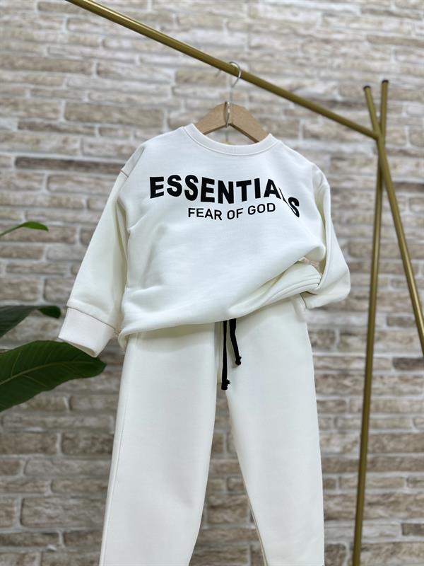 Unisex 3 İplik Essentials Beyaz Takım