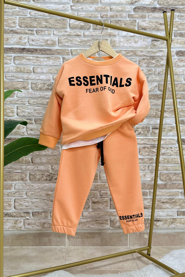 Unisex 3 İplik Essentials Somon Takım