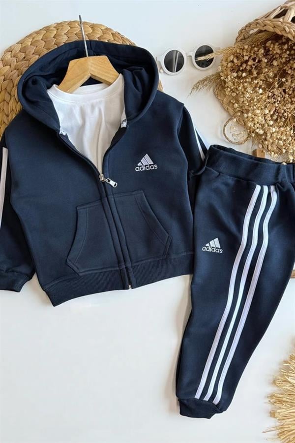 Unisex 3 İplik Fermuarlı Adids Laci Takım