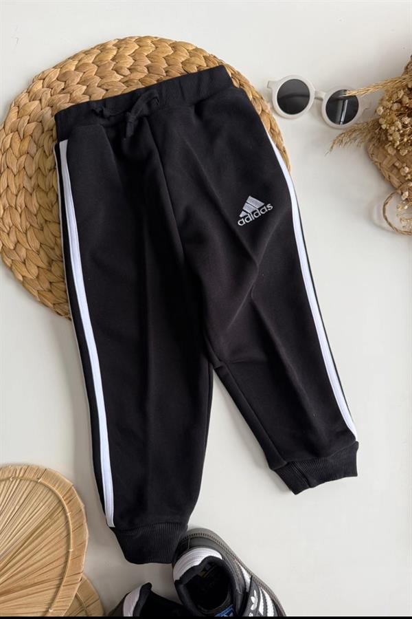 Unisex 3 İplik Fermuarlı Adids Siyah Takım