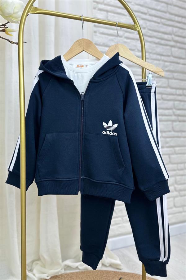 Unisex 3 İplik Fermuarlı Adids Takım