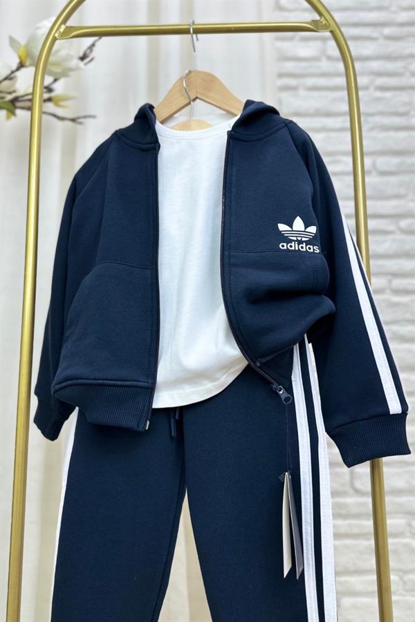 Unisex 3 İplik Fermuarlı Adids Takım