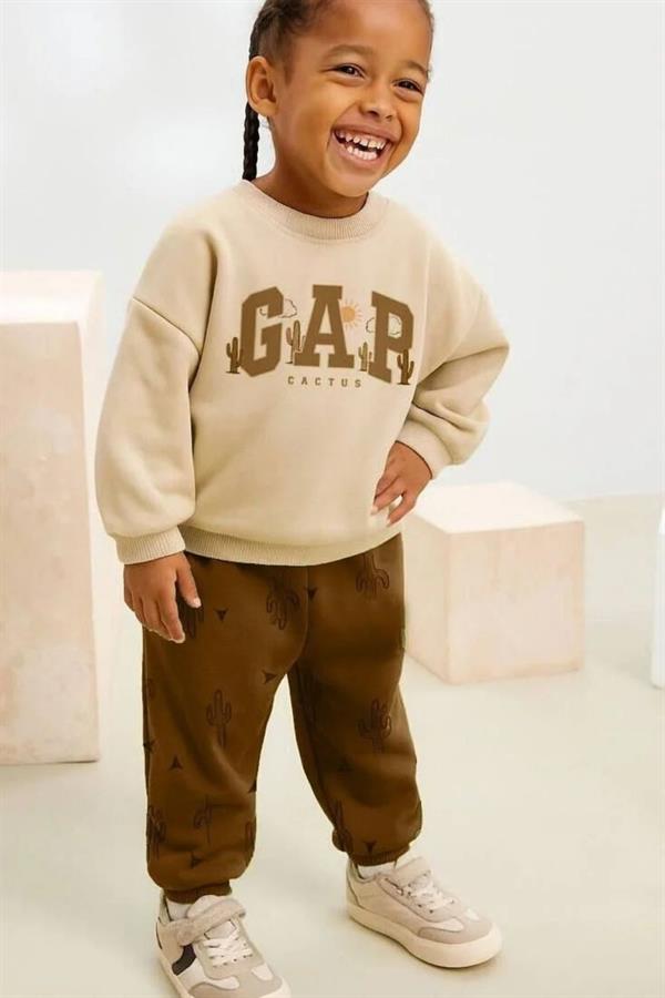 Unisex 3 İplik Gap Güneşli Kahve Takım