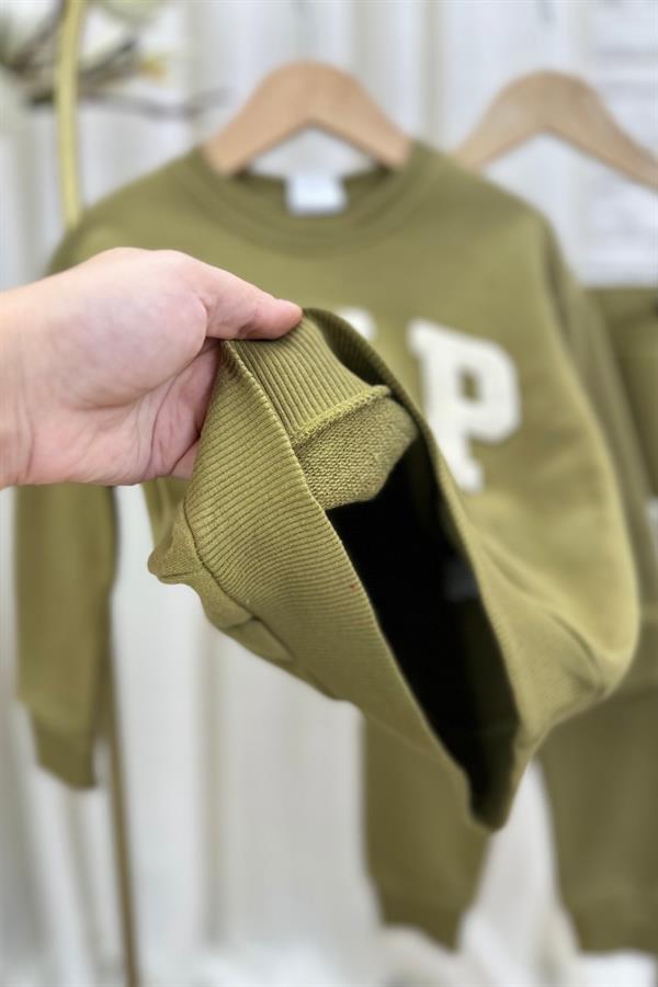 Unisex 3 İplik Gap Yağ Yeşili Takım