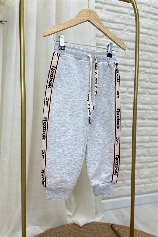 Unisex 3 İplik İnce Şardonlu Reebook Gri Takım