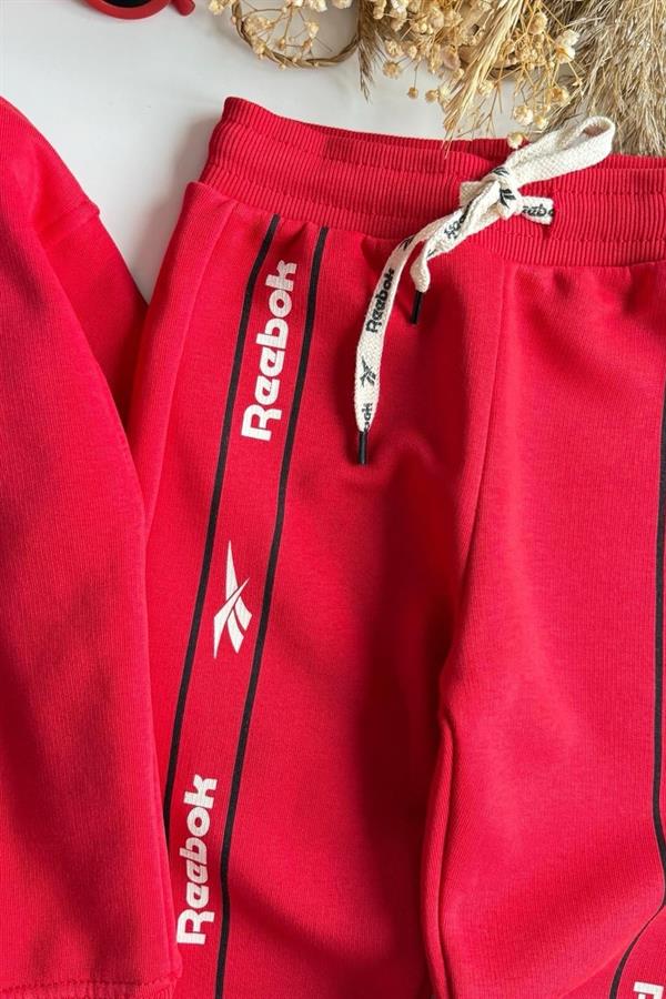 Unisex 3 İplik İnce Şardonlu Reebook Kırmızı  Takım