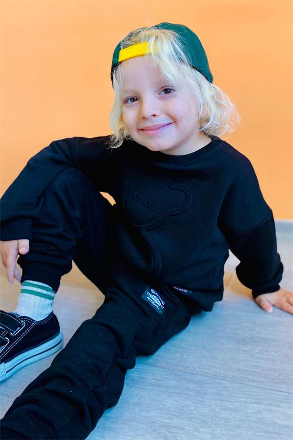 Unisex 3 İplik  Kapartma Baskı Ayıcıklı Takım