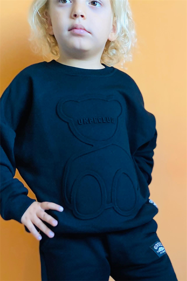 Unisex 3 İplik  Kapartma Baskı Ayıcıklı Takım