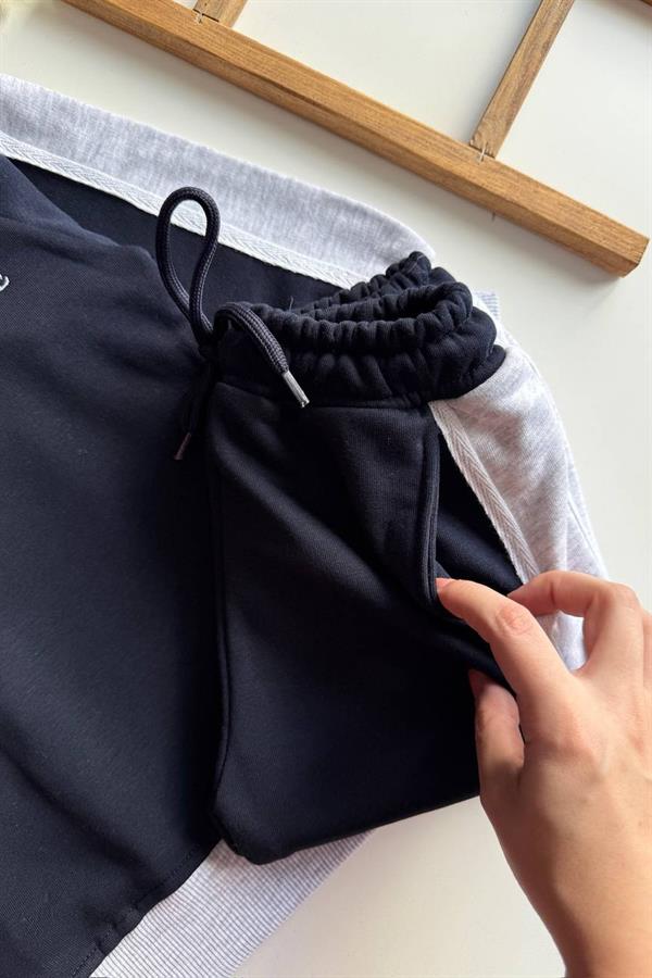 Unisex 3 İplik Kapüşonlu Laci Caps Takım