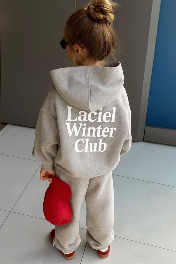 Unisex 3 İplik Kapüşonlu Laciel Bej Takım