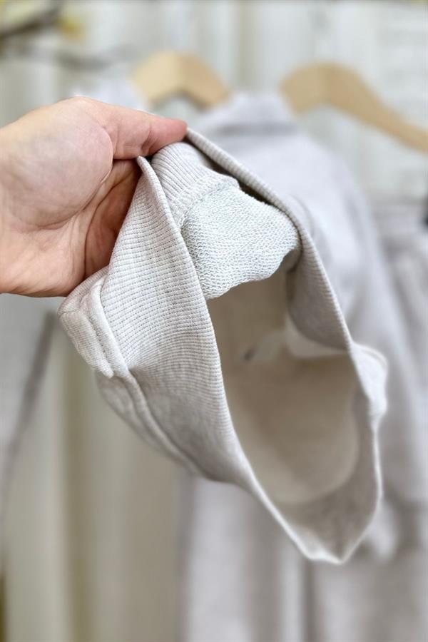 Unisex 3 İplik Kapüşonlu Laciel Bej Takım