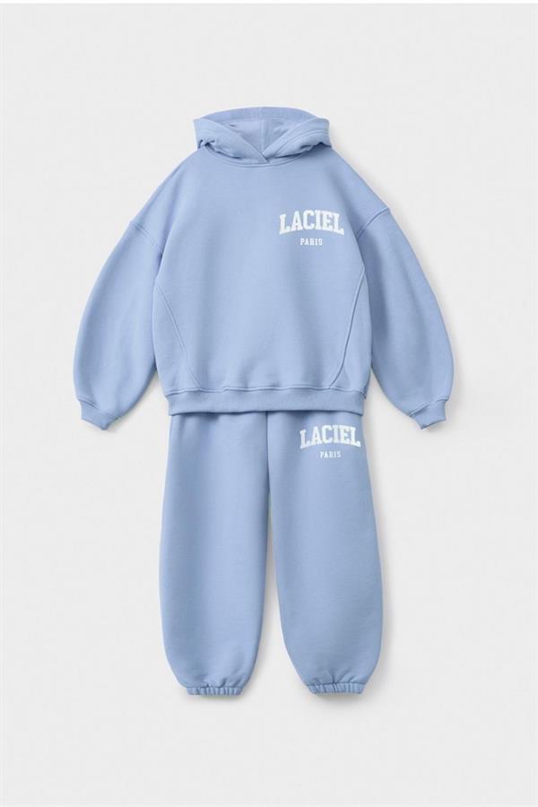 Unisex 3 İplik Kapüşonlu Laciel Mavi Takım