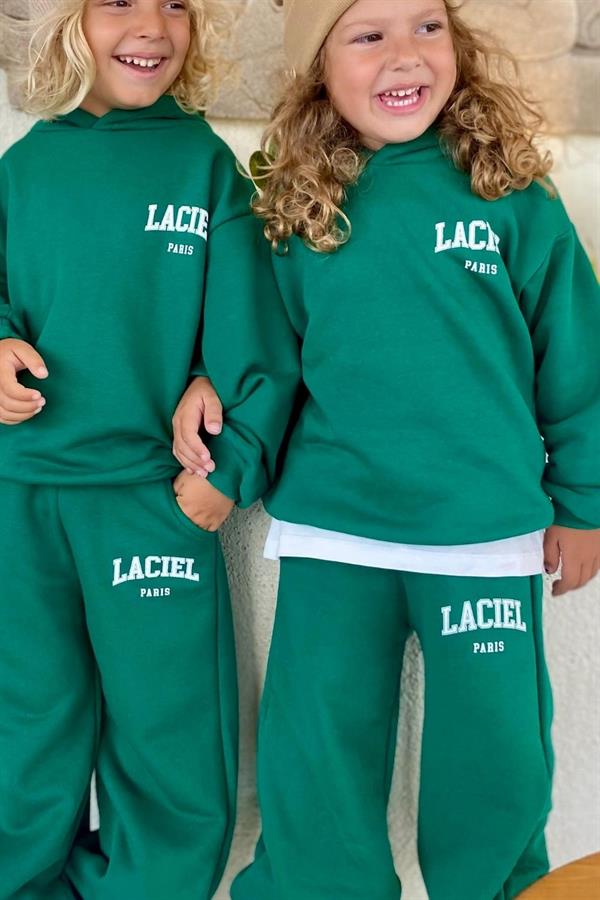 Unisex 3 İplik Kapüşonlu Laciel Yeşil Takım