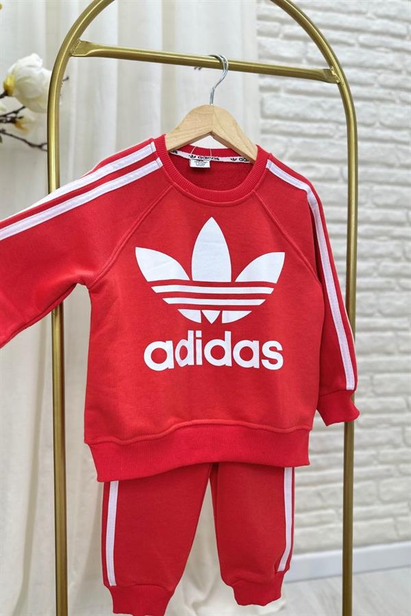 Unisex 3 İplik Kırmızı Adids Takım