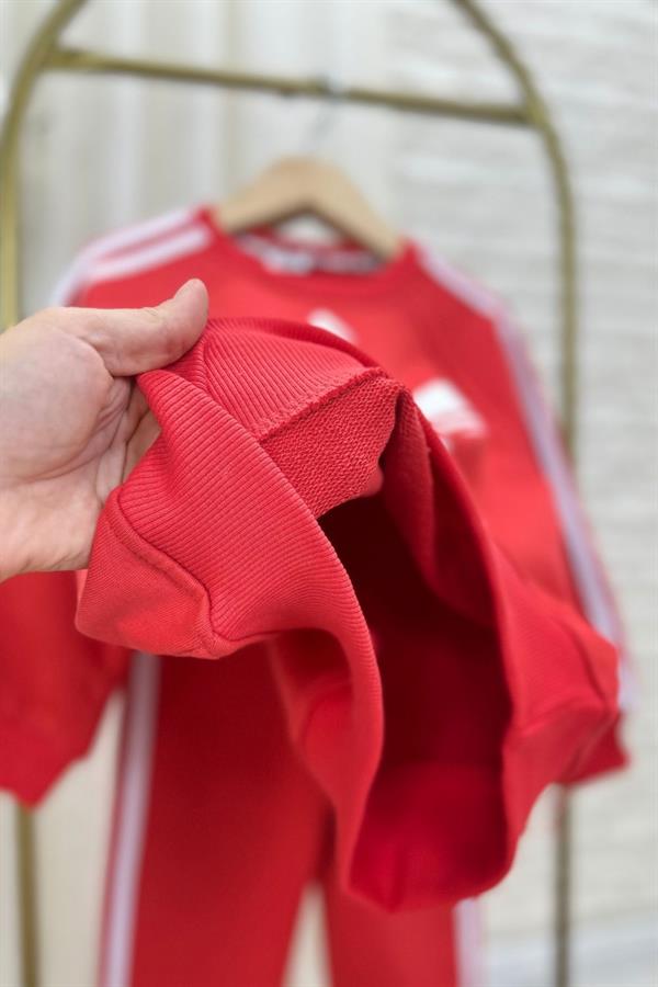 Unisex 3 İplik Kırmızı Adids Takım