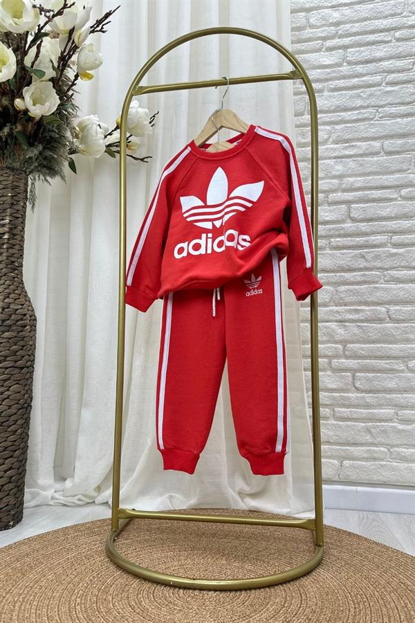 Unisex 3 İplik Kırmızı Adids Takım