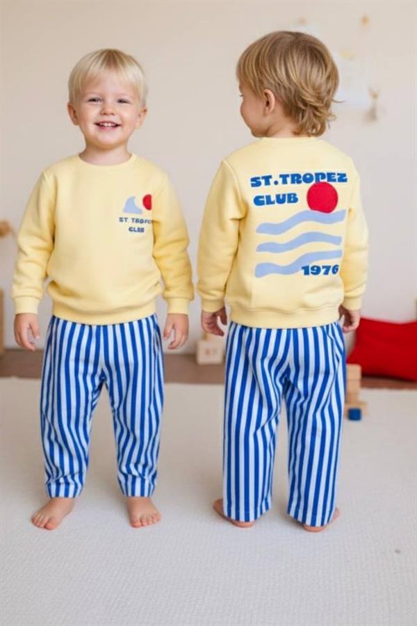 Unisex 3 İplik Kot Canvas Dokuma Pantolon Takım